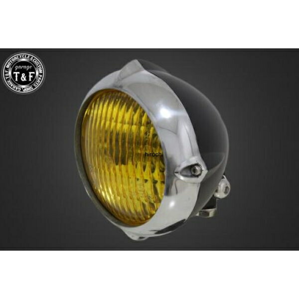 【New】 ガレージT&F 4.5in ビンテージライト(ポリッシュ/マット黒)クラシックレンズ(黄)+ステーK エリミネーター250V 4021618 HD店