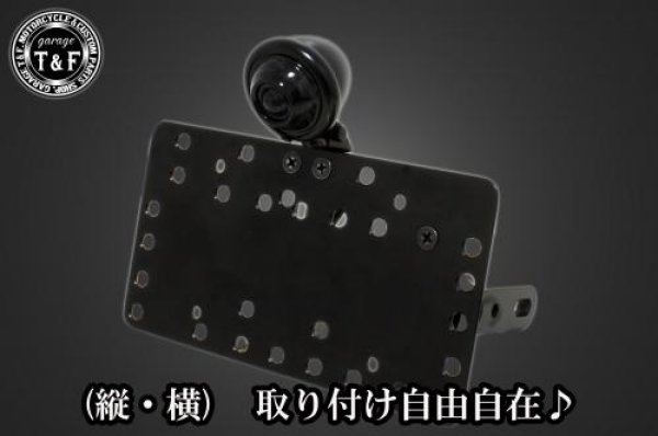 ガレージT&F サイドナンバーキット&ブレットテールランプ(ブラック)スモーククラシックレンズ+ステー スポーツスター 48 SN07328 HD店