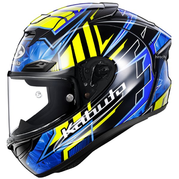 オージーケーカブト OGK KABUTO フルフェイスヘルメット F-17 VELLIO ブルーイエロー Sサイズ 4966094636418 HD店