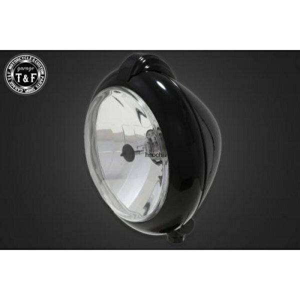【New】 ガレージT&F 5.75in ユニティタイプヘッドライト(ブラック)クリアーレンズ+ステーC SR400 4022255 HD店