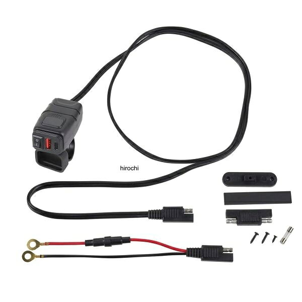 【メーカー在庫あり】 NBS バイクパーツセンター USB電源 A-C デュアル ハンドルマウントタイプ 907612 HD店