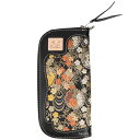 【メーカー在庫あり】 デグナー DEGNER 花山ロングZIPウォレット 黒 流水雪輪 W-48K HD店