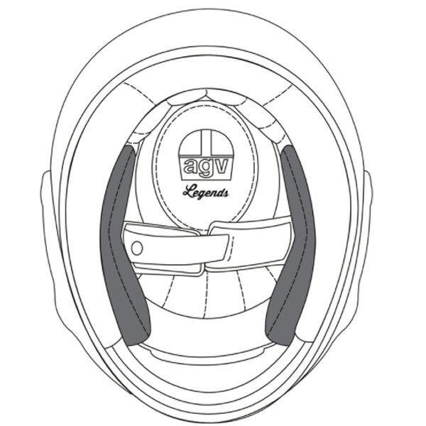 エージーブイ AGV チークパッド X101 ASIANFIT ブラック XXL KIT77004001-XXL HD店