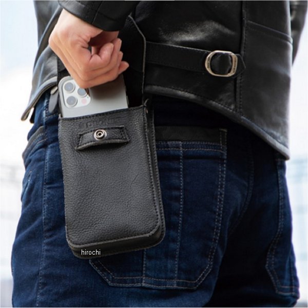 【メーカー在庫あり】 デグナー DEGNER W-124 レザースマートフォンケース ブラック 4524486104565 HD店