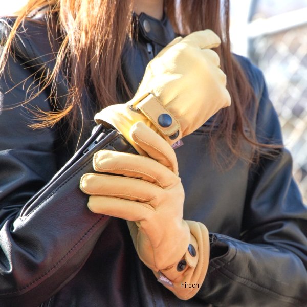 【New】【メーカー在庫あり】 デグナー DEGNER FRWG-47A レザーグローブ レディース タン Sサイズ 4524486108419 HD店(2)