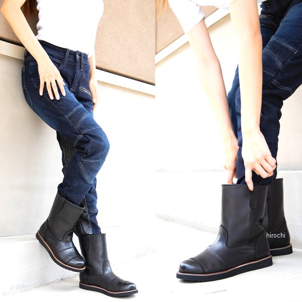 【メーカー在庫あり】 デグナー DEGNER HS-B17 プルオンブーツ レディース ブラック 22.5cm 4524486109133 HD店