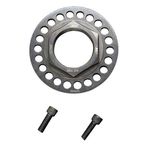 008962-NF ジムズ JIMS メガナット ハーレー XL 91-/ソフテイル FXR 85-06/ダイナ 85-0591- ハーレー XLスポーツスター85-06 ハーレー ソフテイル/FXR85-05 ハーレー ダイナ内容物：メガナット×1本、ボルト×2本JIMS社製のハーレー専用の高精度ツールです。ロック用の穴がたくさんあるので、リアプーリーの公差を更に少なく出来ますので適切な締め付けトルクに近づき、 負荷をかけずにプーリーの緩みを防ぎます。※使用には専門的知識が必要です。1708楽天 HD店