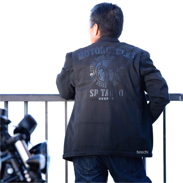 【メーカー在庫あり】 デグナー DEGNER SPJ-10 SP忠男 防風ツイルコーチジャケット ブラック XLサイズ 4524486112805 HD店(2)