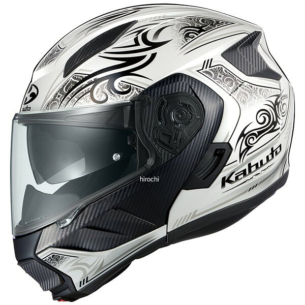 オージーケーカブト OGK KABUTO システムヘルメット RYUKI NOTRA パールホワイトブラック Lサイズ：L 59-60cmカラー：パールホワイトブラックトライバル模様の力強さと、ラインが魅せる鋭さは走りの軌跡を脳裏に刻むような魅惑のグラフィック。帝人株式会社 熱線遮蔽素材使用「UV＆IRカットシールド」採用UV（紫外線）とIR（赤外線）をカットする、帝人株式会社の高機能ポリカーボネートをシールド素材として用いた『UV&IRカットシールド』を採用。太陽光の赤外線（IR）で発生する日射熱による温度上昇を抑制する熱線遮蔽性能があり、ヘルメット用シールドでは最も重要な「クリアな視認性」を保ったまま、ヘルメット内部への熱伝導を低減させます。　※白熱灯（300W）を照射してヘルメット内の温度を社内にて測定インカム取付を考慮した、専用取付スペースを設置インカムやカメラを考慮した専用取付スペースを予め左右に設定。※一部特殊な形状は取付不可軽量化を実現パーツレイアウトや装飾処理を見直すことで、従来のシステムタイプより軽量化を実現。ブレスガードの大型化エア吹き出し面とブレスガードの大型化により換気性能の効率アップとともに視界の明るさも抑制。Chin Open Systemチンカバー中央下部のロックレバーを操作することで、チンカバー部分のオープンが可能となるチン・オープンシステムを採用しています。インナーサンシェード搭載照り返しの強い朝夕、日差しが強い昼間は、スモークレンズ効果で眩しさを低減する開閉可能な「インナーサンシェード」を搭載しています。ウェイクスタビライザー（PAT. No.4311691）帽体付近の気流をコントロールし、負荷を軽減するKabutoの特許システム。CM-2 シールドシステムシールドメカのレバーを引くだけでシールドのスピーディな交換が可能。CM-2-P PinlockR Original Insert Lensワイドタイプの100%MAXVISIONピンロックシート（別売）を装着可能。規格：SG4966094644772楽天 HD店