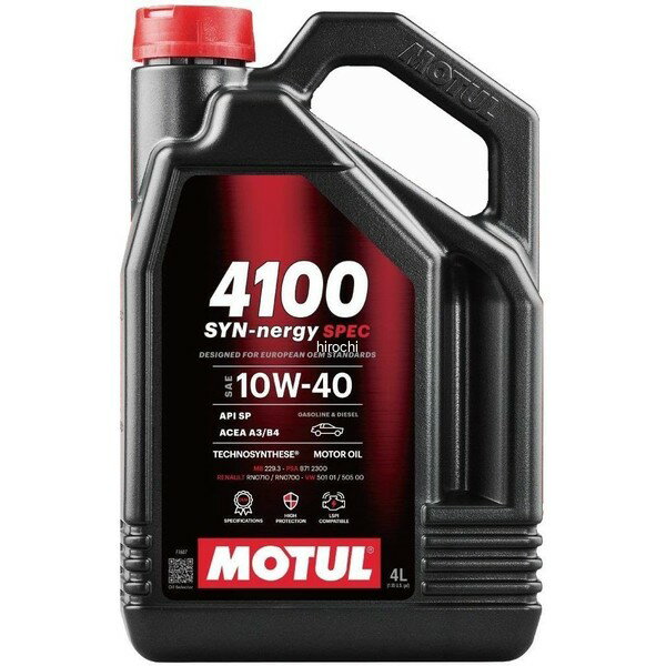 Other - モチュール MOTUL 4100 SYN-NERGY SPEC 4輪エンジンオイル 10W-40 4L 113910 HD店