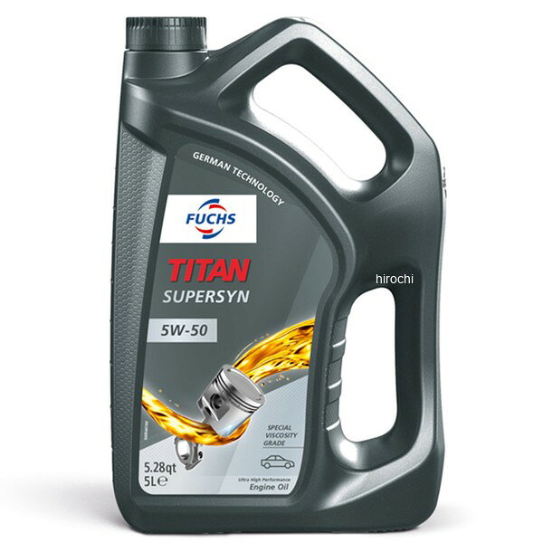 フックス FUCHS エンジンオイル TITAN SUPERSYN 5W-50 5L容量:5L規格:ACEA A3/B4 API SL/CF大排気量、ハイパワーモデルに最適厳選されたベースオイルと添加剤技術で油圧を維持し、摩耗から保護高い洗浄性と分散性能で、エンジンをクリーンな状態で維持※パッケージデザインは変更になる場合がございます。予めご了承下さい。A602084736楽天 HD店