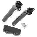 【USA在庫あり】 DRAG 1インチハンドルバー 9.5インチ (241mm)高 ライザー クランプ付き 黒 0602-0595 HD店