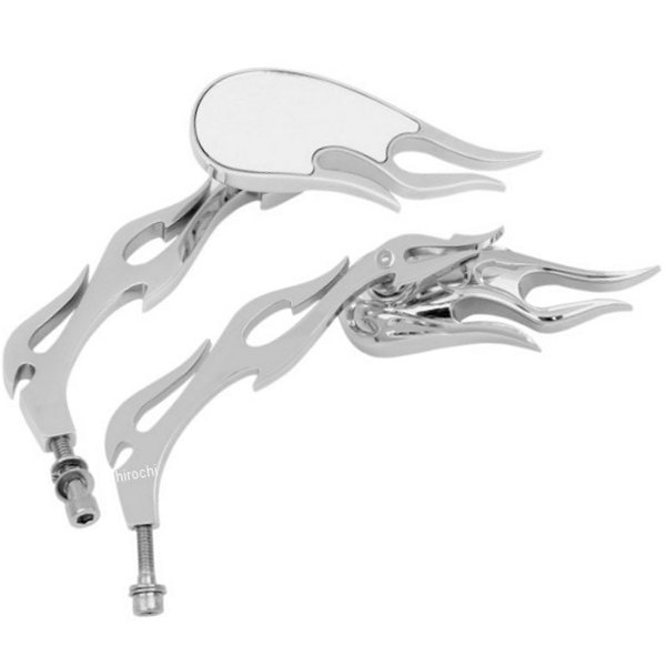 【USA在庫あり】 DRAG ミラー 3D フレイム クローム(左右ペア) 0640-0219 HD店