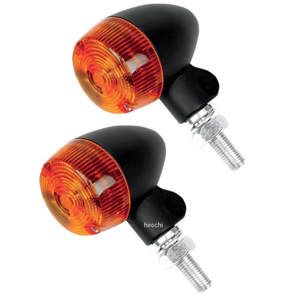 【USA在庫あり】 K&S ケーアンドエス ウインカー ラウンド1 シングル球 黒ステン仕上/アンバー 2040-1162 HD店