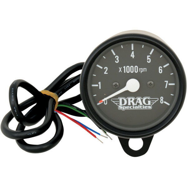 【USA在庫あり】 DRAG 2.4インチ ミニ電子タコメーター 8000rpm 黒ボディ/黒フェイス/白針 2211-0119 H..