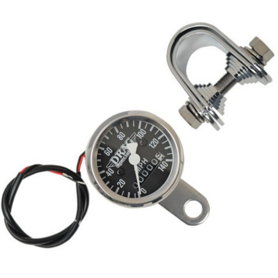 【USA在庫あり】 DRAG 機械式スピードメーター(140MPH) 1-7/8インチ(48mm) 2240:60 黒 7805-6845 HD店