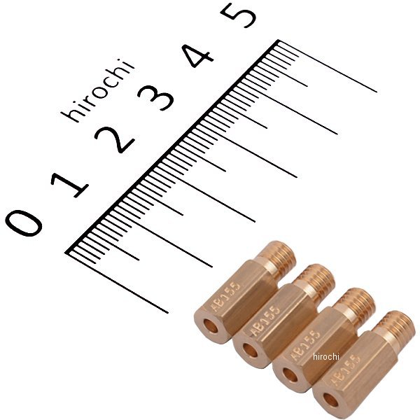 ・メインジェット。・全幅(直径)6mm x 全長16.5mm。・ケイヒン 6角タイプ。・#155・4個入り。CR155-4楽天 HD店　