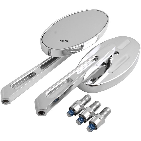 【USA在庫あり】 エムゴ EMGO ミラー オーバルビレット クローム ショートステム(左右ペア) 20-26305 HD