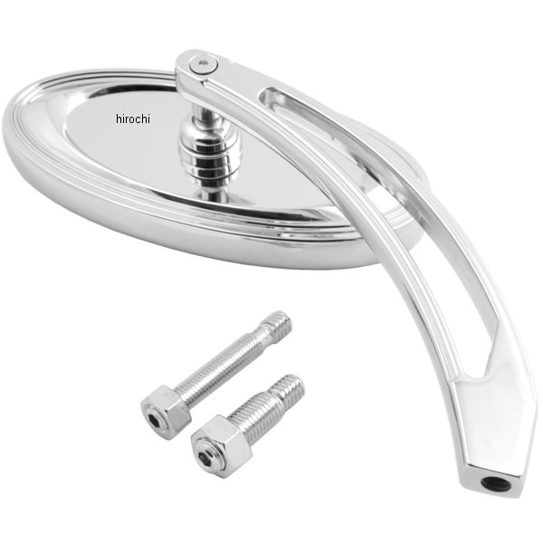 【USA在庫あり】 アレンネス Arlen Ness ミラー オーバル ステップ クローム 0640-0028 HD店