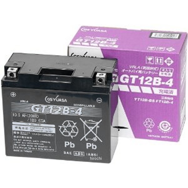 【メーカー在庫あり】 GT12B-4 GSユアサ MFバッテリー 制御弁型 12V (液入充電済) GT12B-4-GY-C-ZZ HD店