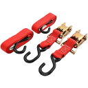 【USA在庫あり】 バイクマスター BikeMaster タイダウンベルト ラチェットバックル 1.5インチ(3.8cm) x 84インチ(213cm) 赤 bkm100519 HD店(2)