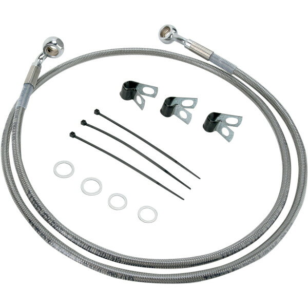 【USA在庫あり】 DRAG フロント ブレーキライン ステンレス 00年-07年 FLST +4イン...