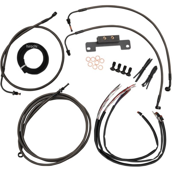 【USA在庫あり】 LAチョッパーズ LA Choppers ケーブルコンプキット Midnight 14年-15年 FLHX ABS無 15-17インチ用 0610-1551 HD店