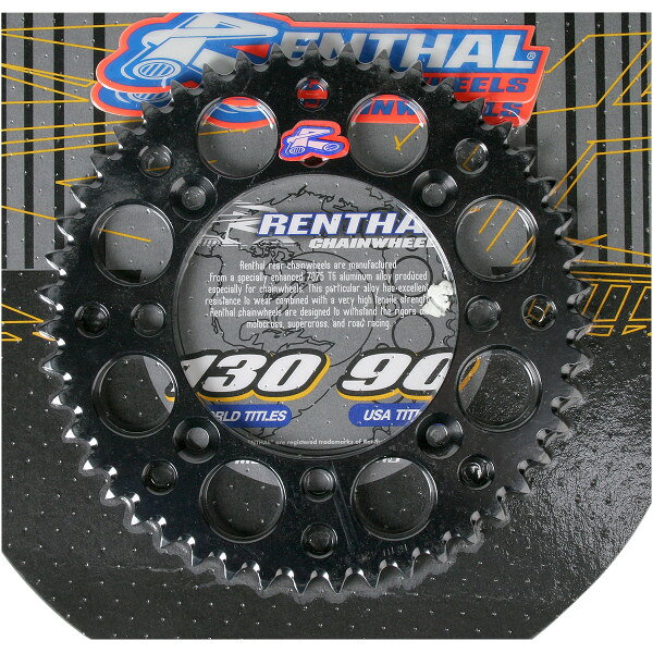【USA在庫あり】 レンサル RENTHAL リア スプロケット 47T/428 89年以降 YZ、RM アルミ 黒 1211-0281 HD店