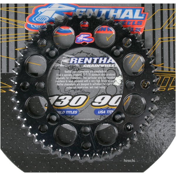 【USA在庫あり】 レンサル RENTHAL リア スプロケット 48T/428 89年以降 YZ、RM アルミ 黒 1211-0282 HD店
