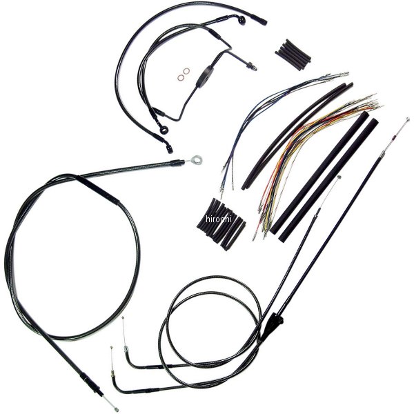 【USA在庫あり】 マグナム MAGNUM ケーブルキット 黒 07年 FLHR、FLHX 12-14インチ エイプバー用 0610-1014 HD店