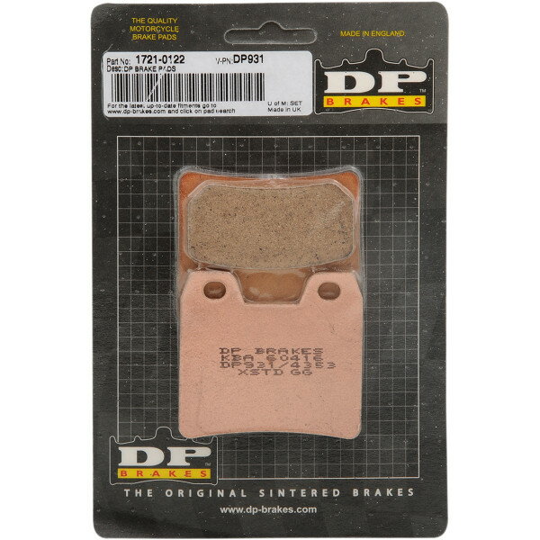 【USA在庫あり】 DPブレーキ DP Brakes ブレーキパッド リア 02年-09年 FZ1、FZ1000 (標準シンタード) 1721-0122 HD店