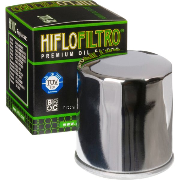 【USA在庫あり】 ハイフローフィルトロ HiFloFiltro オイルフィルター スタンダード 82年-11年 ホンダ、カワサ、ヤマハ クローム HF303C HD店