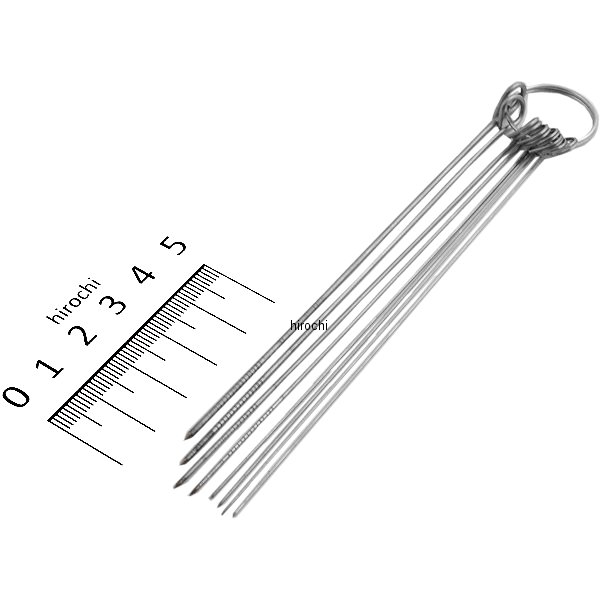 【セット内容】8本組セットサイズ：φ0.5X120mmX2本φ0.6X120mmX2本φ0.8X120mmX1本φ1.0X120mmX1本φ1.2X110mmX1本φ1.4mmX110mmX1本材質：ステンレス豊富なサイズにより様々な火口の掃除にお使いいただけます。注：火口の汚れはガスの通りを悪くし、大変危険です。 逆火を防ぐ為にも使用毎に火口の掃除は行って下さい。000012205912 HD　