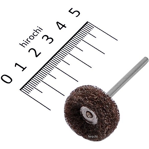●軸径…3mm●最大回転数…5000rpm●直径…25mm●高さ…8mm●粒度…＃180●用途…金属、非金属、セラミック、ガラスなどの各種加工物のバリ取り、艶出し、研磨・鏡面仕上げなどに最適柔軟性、弾力性に富み、加工物の形状になじみやすいバフです。クッションには研磨砥粒が含浸されています。000012006578 HD　