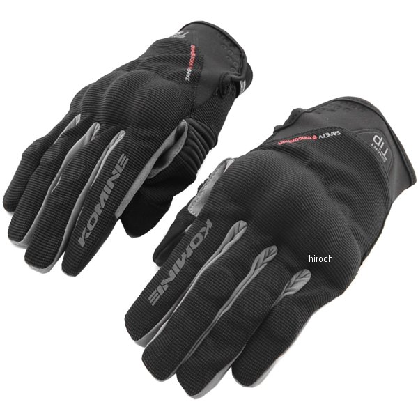 【メーカー在庫あり】 GK-183 コミネ KOMINE 春夏モデル プロテクトメッシュグローブ ブレイブ 黒/ダークグレー Mサイズ 4573325705890 HD店