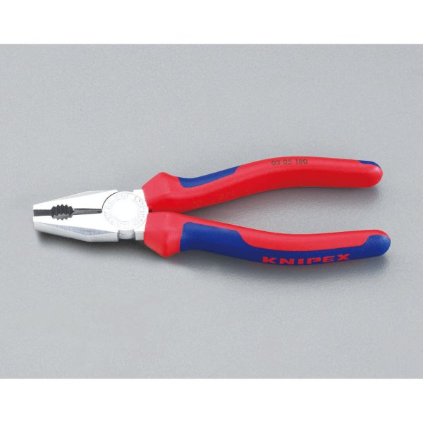 【メーカー在庫あり】 エスコ ESCO 180mm 電工ペンチ(グリップ付/メッキ) 0000120