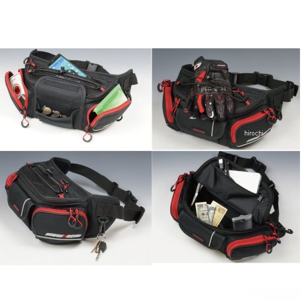 【メーカー在庫あり】 ラフ&ロード ラフウエストバッグ ワイド カーボン RR9612CB ...