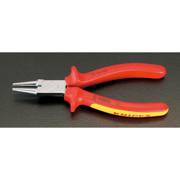 Other - 【メーカー在庫あり】 エスコ ESCO 160mm 絶縁ラウンドノーズプライヤー(グリップ付/メッキ) 000012011949 HD
