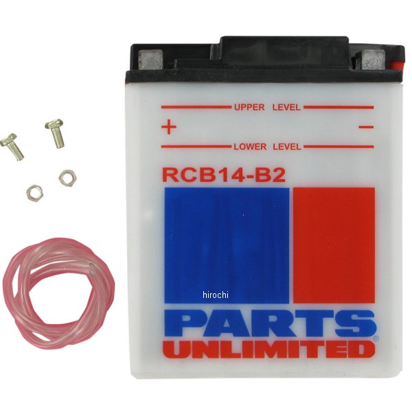 【USA在庫あり】 パーツアンリミテッド Parts Unlimited 液別 耐久バッテリー 開放型 12V YB14-B2 RCB14-B2 HD店