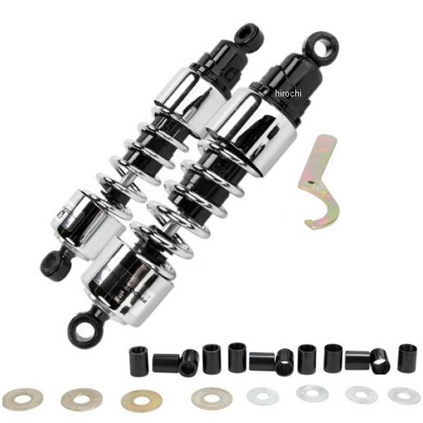 【USA在庫あり】 プログレッシブ PROGRESSIVE ショック 標準硬さ 412 97年-08年 ホンダ、カワサキ 330mm クローム PS-4213C HD店