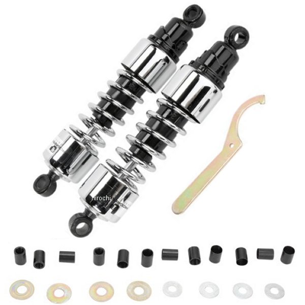【USA在庫あり】 プログレッシブ PROGRESSIVE ショック 硬め 412 72年-95年 ホンダ、カワサキ、ドゥカティ 318mm クローム PS4206C HD店