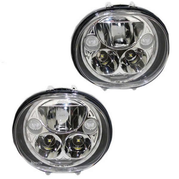 【USA在庫あり】 カスタム ダイナミクス LED ヘッドライト 5.75インチ 04年-13年 FLTR クローム(左右ペア) 2001-1261 HD店