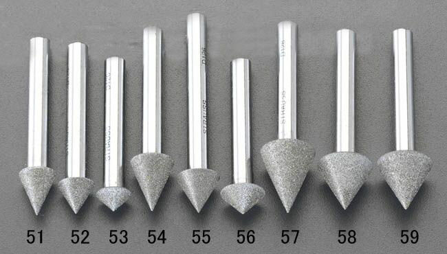 【メーカー在庫あり】 エスコ ESCO 10x 5mm ダイヤモンドバー 傘型 90°/6mm軸 000012081229 HD店