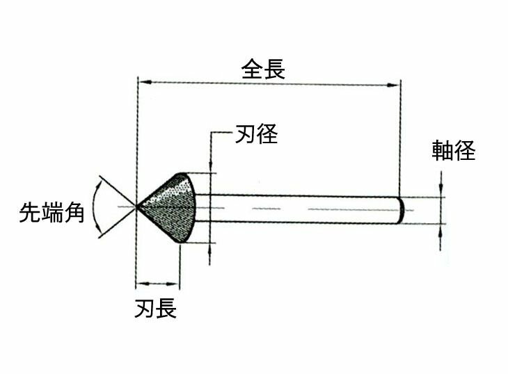 【メーカー在庫あり】 エスコ ESCO 30x15mm ダイヤモンドバー 傘型90°/6mm軸 000012241051 HD店