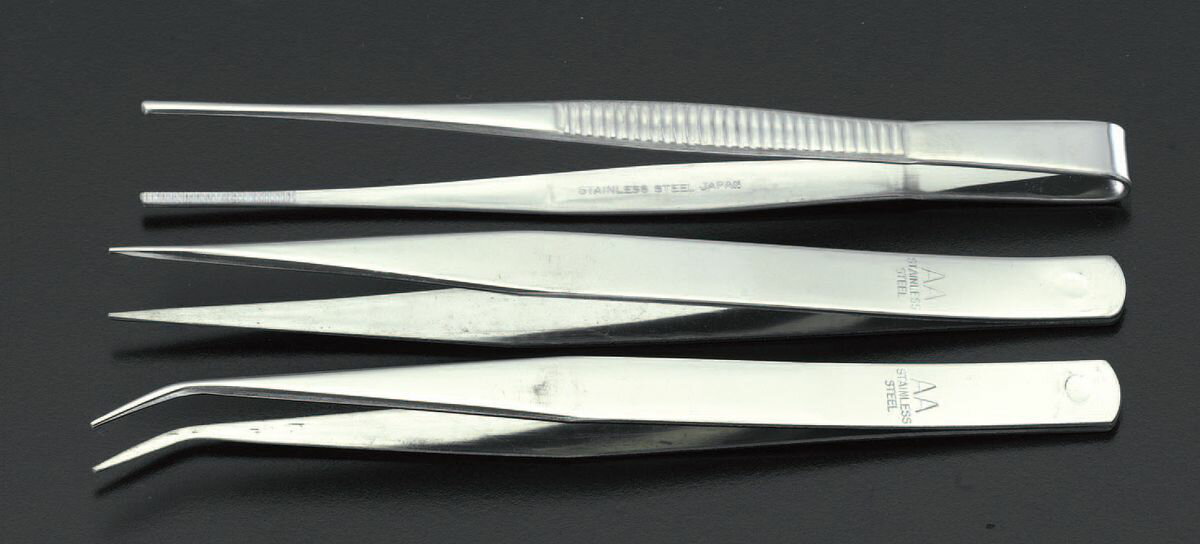 【メーカー在庫あり】 エスコ ESCO 3本組 ピンセット 000012030347 HD店