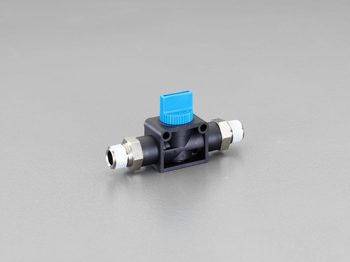 ●使用圧力範囲:0-0.9MPa●使用温度範囲:0-60°C（凍結なきこと）●本体材質:樹脂:PBT、金属部:黄銅（無電解ニッケルメッキ）●ハンドル材質:POM●使用流体:空気●入力側(取付ねじ):R1/4"●出力側(取付ねじ):R1/4"2方弁タイプ（排気機能無し）タンク等残圧を排気したくない機器のエア供給用として適します。000012248002 HD　
