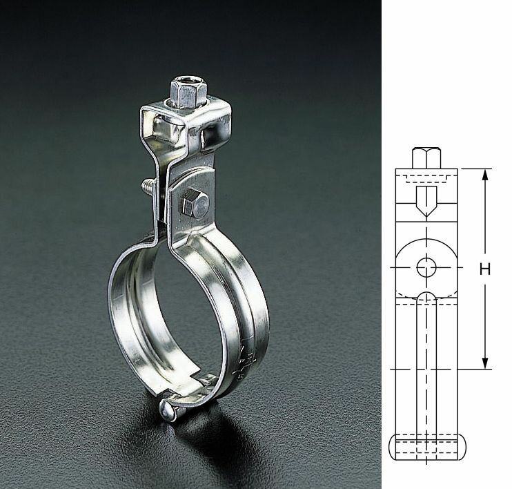【メーカー在庫あり】 エスコ ESCO 89.1mm 鋼管用吊りバンド(ステンレス製) 000012013814 HD