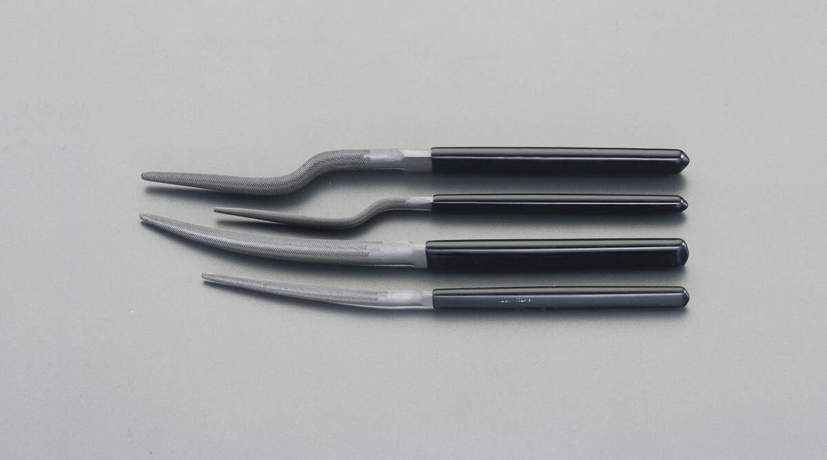 【メーカー在庫あり】 エスコ ESCO 185-215mm やすり(クランク 舟形 半丸/4本組) 000012208736 HD