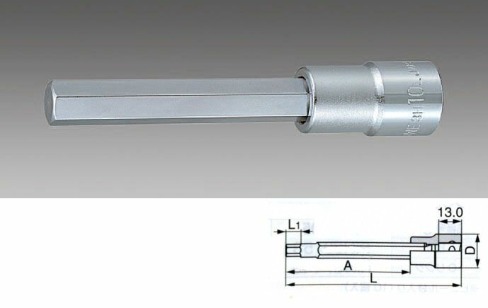 【メーカー在庫あり】 エスコ ESCO 3/8"sqx 3mm ロングヘックスビットソケット 000012226898 HD店