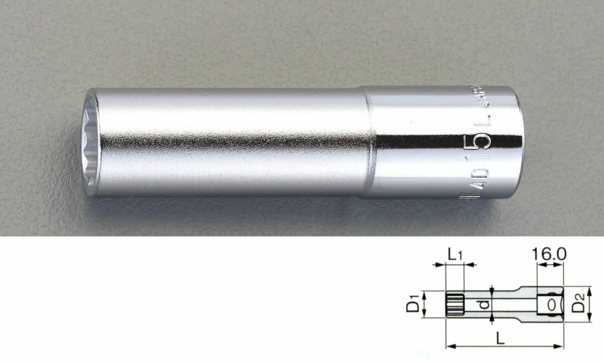 ●差込角…1/2インチ●対辺…30mm●サイズ…D1：40mm D2：34mm L1：22mm L(全長）：83mm d：25mm●重量…370g000012227036楽天 HD店　